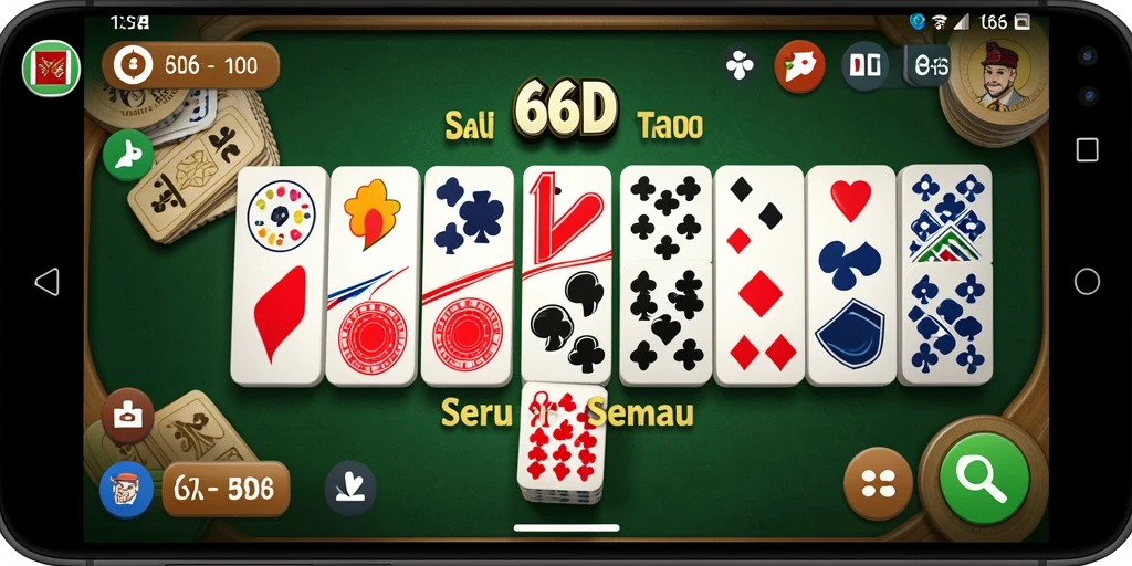 Screenshot 66D menampilkan gameplay Domino yang seru dan interaktif.