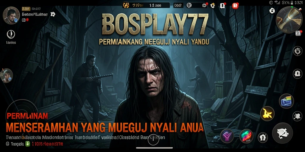 Tampilan gameplay yang mendebarkan dalam <strong>BOSPLAY77</strong>, penuh ketegangan dan kengerian.