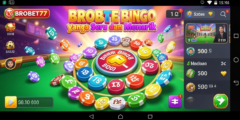 Tampilan gameplay seru dalam aplikasi Bingo BROBET77 yang menggembirakan.