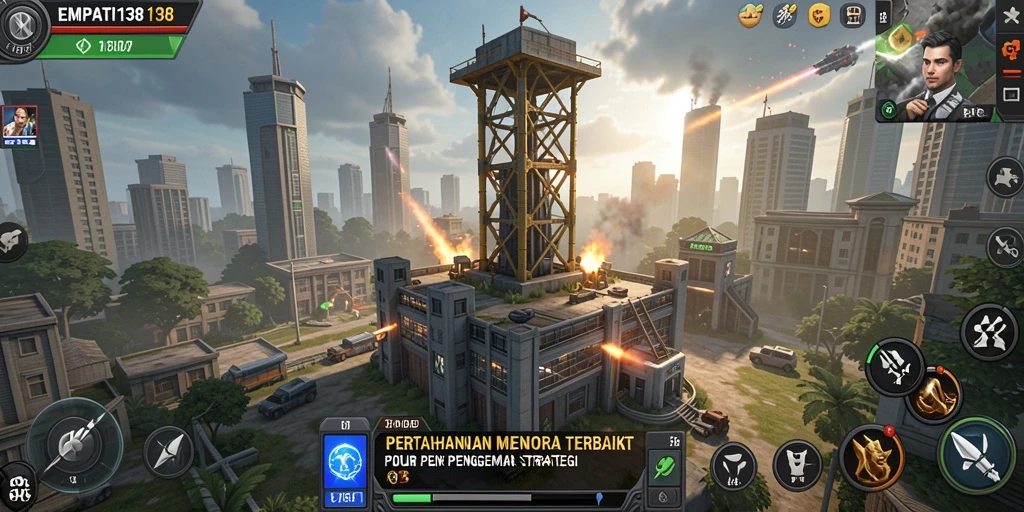 Tangkapan layar gameplay strategis dari EMPATI138 Tower Defense.