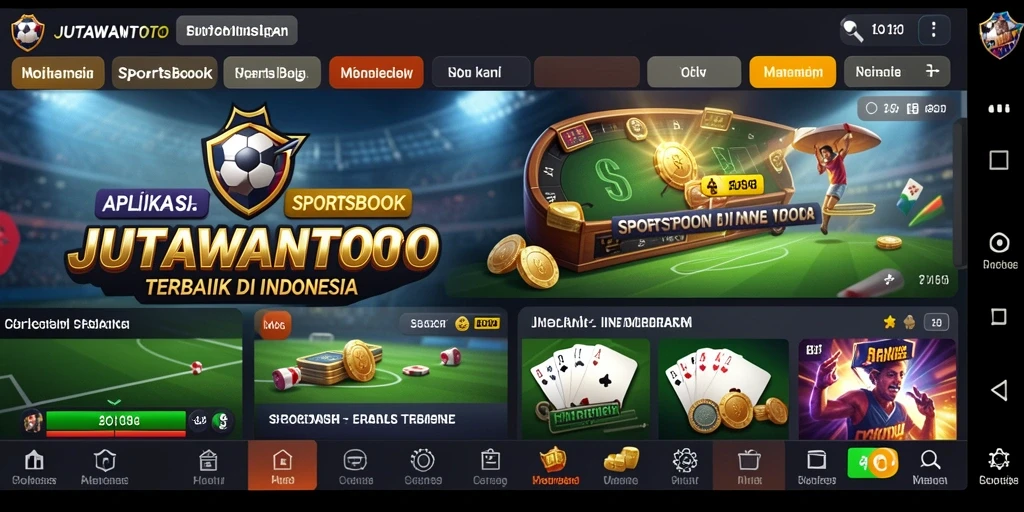Tampilan antarmuka aplikasi JUTAWANTOTO saat melakukan taruhan olahraga.
