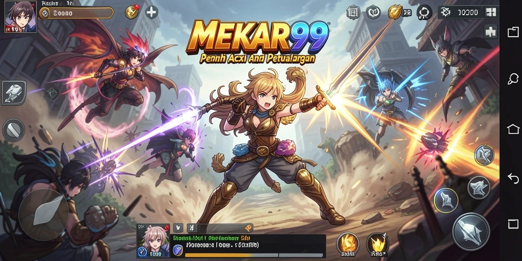 Tampilan gameplay MEKAR99 dengan karakter Anime yang menarik.