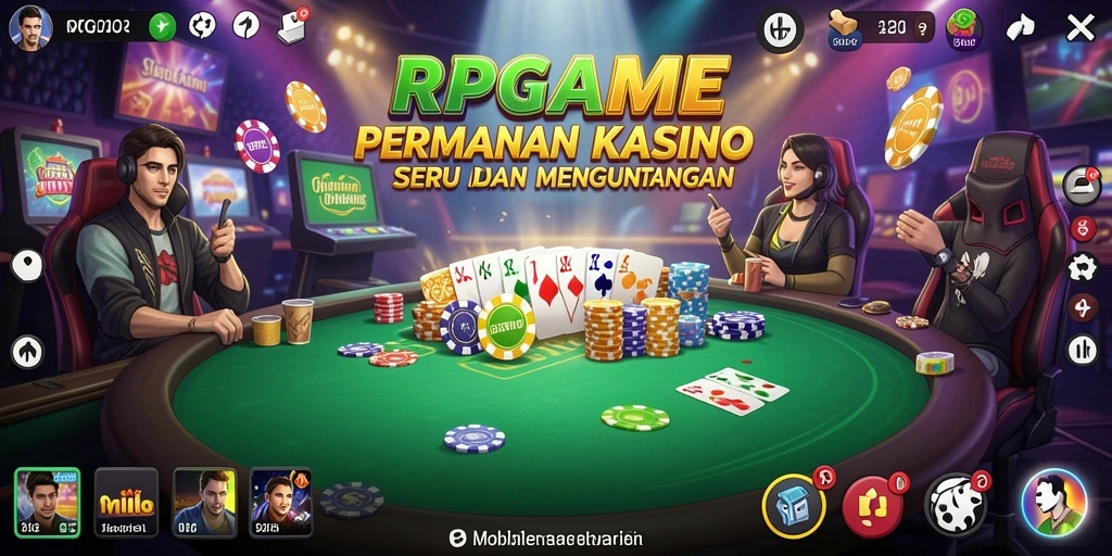 Screenshot utama RPGAME menampilkan grafis gameplay Kasino yang memukau.