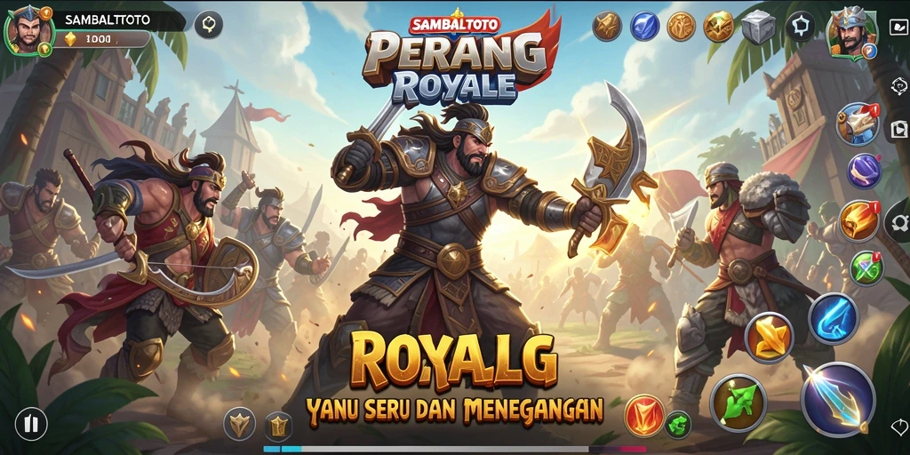 Tangkapan layar SAMBALTOTO menampilkan aksi pertarungan Battle Royale yang intens.