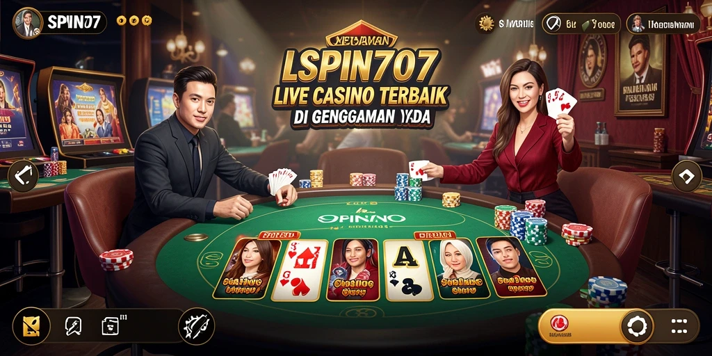 Screenshot gameplay SPIN707 menunjukkan suasana kasino yang nyata dan interaktif.
